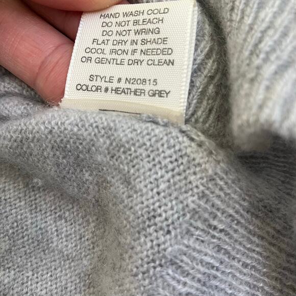 NakedCashmere Sz S Rolled V-neck Relaxed Sweater Heather Gray 100% Cashmere - Picture 12 of 16